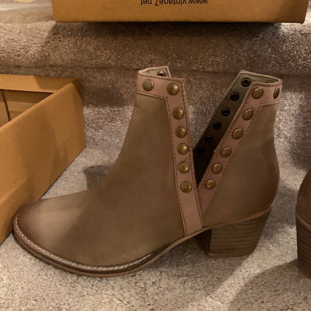 Studded side cut out booties